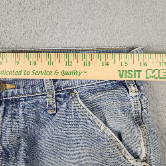 Y2K Carpenter Jeans Mens 34x30 Baggy Loose Workwear DESTROYED Denim THRASHED - Picture 3 of 16